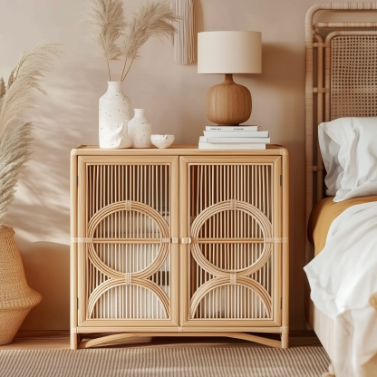 Wicker storage racks, organizing living room sofas, bedroom tables, small corner cabinets, multi-layered pure handcrafted real wicker - Image 7