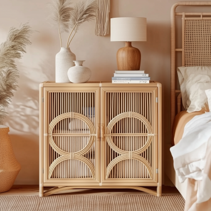Wicker storage racks, organizing living room sofas, bedroom tables, small corner cabinets, multi-layered pure handcrafted real wicker - Image 5