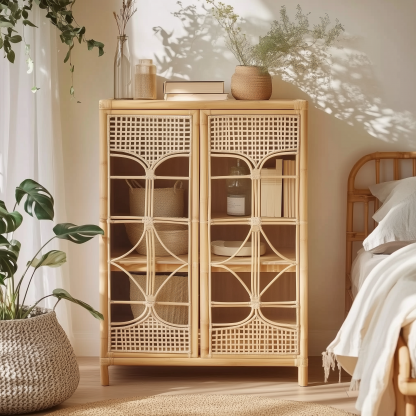 Study bookcase, living room floor-to-ceiling long rainbow glass door display cabinet, storage cabinet, ancient original wood bedroom storage cabinet - Image 3
