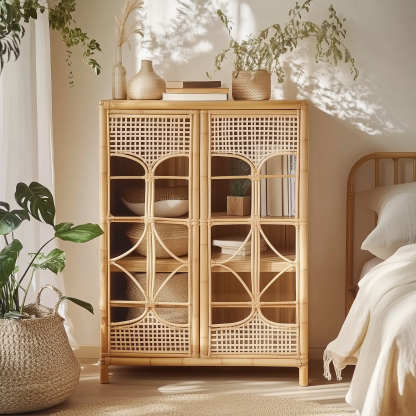 Study bookcase, living room floor-to-ceiling long rainbow glass door display cabinet, storage cabinet, ancient original wood bedroom storage cabinet - Image 6