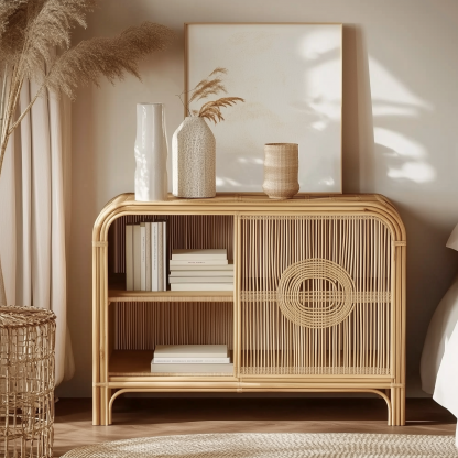 Solid wood bookcase, oak household display cabinet with door, display cabinet, storage cabinet and storage cabinet - Image 7