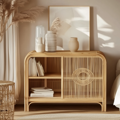 Solid wood bookcase, oak household display cabinet with door, display cabinet, storage cabinet and storage cabinet - Image 5