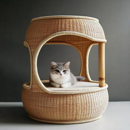 Doghouse, summer coolhouse, rattan doghouse and cathouse, four-season universal dog house, dog bed, large, medium and small doghouse, cat coolhouse