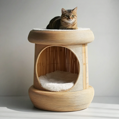 Doghouse, summer coolhouse, rattan doghouse and cathouse, four-season universal dog house, dog bed, large, medium and small doghouse, cat coolhouse