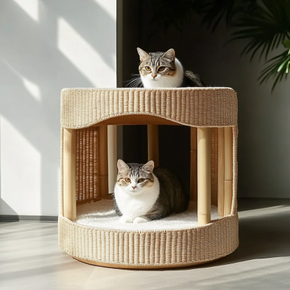 Doghouse, summer coolhouse, rattan doghouse and cathouse, four-season universal dog house, dog bed, large, medium and small doghouse, cat coolhouse