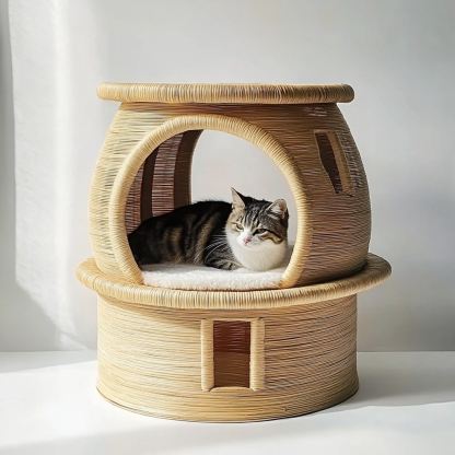 Doghouse, summer coolhouse, rattan doghouse and cathouse, four-season universal dog house, dog bed, large, medium and small doghouse, cat coolhouse