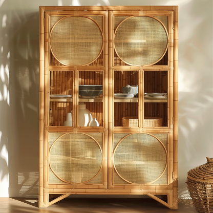 Solid wood French retro, American light luxury, Italian restaurant wine cabinet, sideboard, glass storage cabinet, decorative cabinet, display cabinet - Image 9