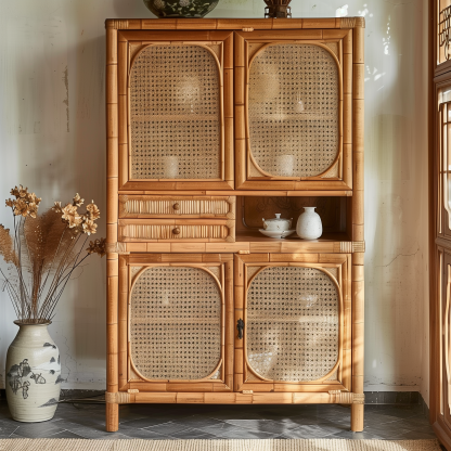 Solid wood French retro, American light luxury, Italian restaurant wine cabinet, sideboard, glass storage cabinet, decorative cabinet, display cabinet - Image 8