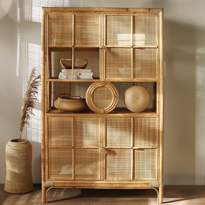 Corridor entrance door, foyer storage cabinet, economical shoe rack, sideboard, rattan woven storage cabinet, small household apartment against the wall - Image 4