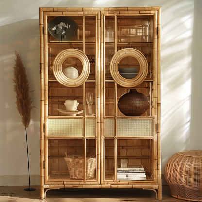 Solid wood French retro, American light luxury, Italian restaurant wine cabinet, sideboard, glass storage cabinet, decorative cabinet, display cabinet - Image 3