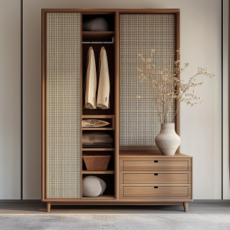 Nordic solid wood storage cabinets, white wax wood simple and suitable for small-sized household use, Japanese simple bedroom wardrobes for bedroom use