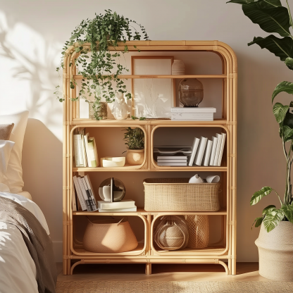 Solid wood combination bookcase, modern and simple storage cabinet for study, ash wood glass cabinet, household floor-standing cabinet - Image 4