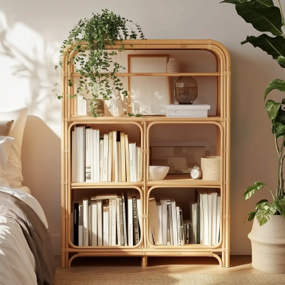 Solid wood combination bookcase, modern and simple storage cabinet for study, ash wood glass cabinet, household floor-standing cabinet - Image 3
