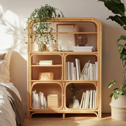 Solid wood combination bookcase, modern and simple storage cabinet for study, ash wood glass cabinet, household floor-standing cabinet - Image 2