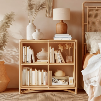 Wicker storage racks, organizing living room sofas, bedroom tables, small corner cabinets, multi-layered pure handcrafted real wicker - Image 2