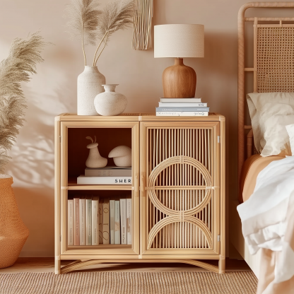 Wicker storage racks, organizing living room sofas, bedroom tables, small corner cabinets, multi-layered pure handcrafted real wicker - Image 3