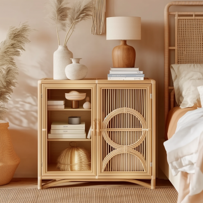 Wicker storage racks, organizing living room sofas, bedroom tables, small corner cabinets, multi-layered pure handcrafted real wicker - Image 4