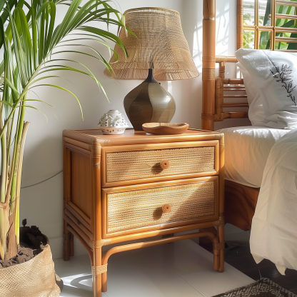 Wicker children's bedside table, Nordic style, popular, simple mini tatami, no installation, small storage rack, storage cabinet - Image 7