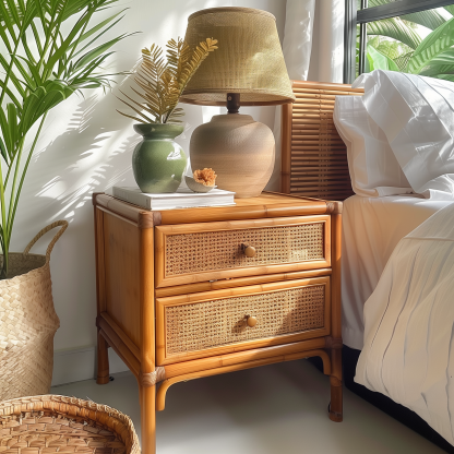 Wicker children's bedside table, Nordic style, popular, simple mini tatami, no installation, small storage rack, storage cabinet - Image 8