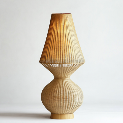 Wabi-sabi style rattan floor lamp for living room, bedroom, study, homestay and tea room, a retro designer artistic lighting fixture - Image 7