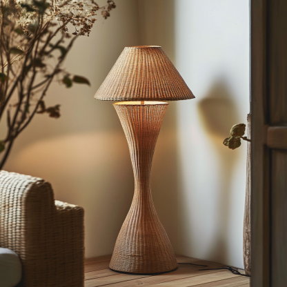 Wabi-sabi style rattan floor lamp, living room homestay, Chinese Zen-style high-end feel, artistic creativity, hand-woven decoration - Image 2
