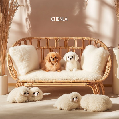 Pet bed, wicker dog bed, cat bed, American-style retro solid wood animal house furniture, Teddy Bichon Frise dog mattress - Image 7