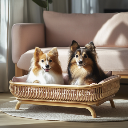 Pet bed, wicker dog bed, cat bed, American-style retro solid wood animal house furniture, Teddy Bichon Frise dog mattress - Image 8