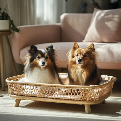 Pet bed, wicker dog bed, cat bed, American-style retro solid wood animal house furniture, Teddy Bichon Frise dog mattress - Image 7
