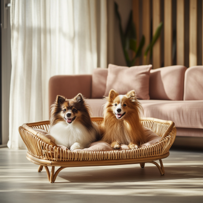 Pet bed, wicker dog bed, cat bed, American-style retro solid wood animal house furniture, Teddy Bichon Frise dog mattress - Image 9