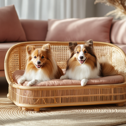 Pet bed, wicker dog bed, cat bed, American-style retro solid wood animal house furniture, Teddy Bichon Frise dog mattress - Image 9