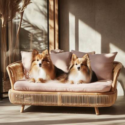 Pet bed, wicker dog bed, cat bed, American-style retro solid wood animal house furniture, Teddy Bichon Frise dog mattress - Image 6