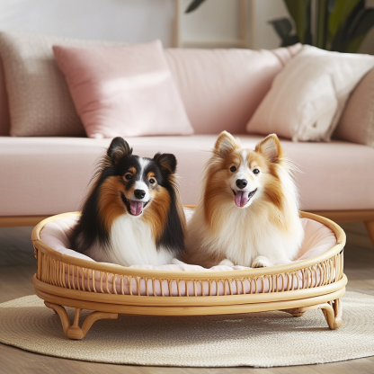 Pet bed, wicker dog bed, cat bed, American-style retro solid wood animal house furniture, Teddy Bichon Frise dog mattress - Image 8