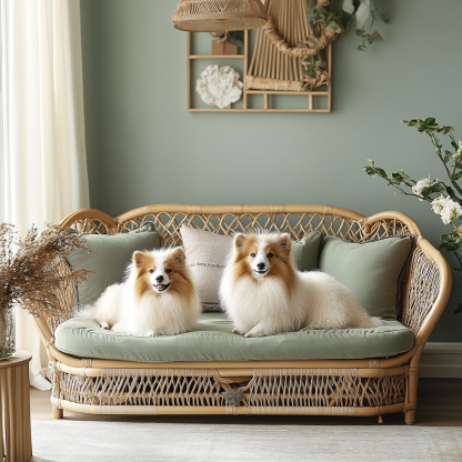 Pet bed, wicker dog bed, cat bed, American-style retro solid wood animal house furniture, Teddy Bichon Frise dog mattress - Image 7