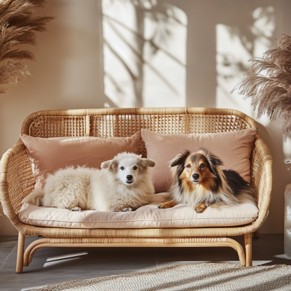 Pet bed, wicker dog bed, cat bed, American-style retro solid wood animal house furniture, Teddy Bichon Frise dog mattress - Image 7