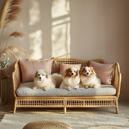 Pet bed, wicker dog bed, cat bed, American-style retro solid wood animal house furniture, Teddy Bichon Frise dog mattress - Image 7