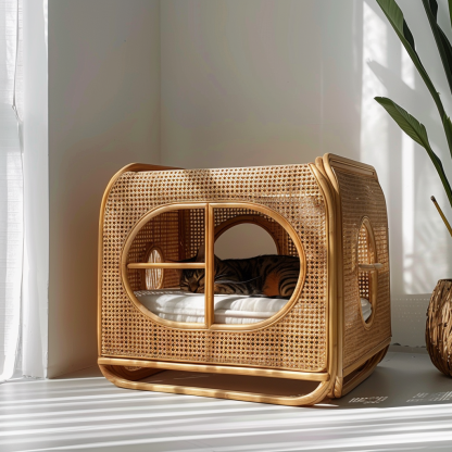 Four-season universal semi-enclosed cat nest, cat cage, cat villa, double-layer cat nest, warm cat nest in autumn and winter, cat house - Image 6