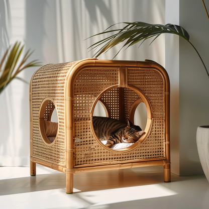 Four-season universal semi-enclosed cat nest, cat cage, cat villa, double-layer cat nest, warm cat nest in autumn and winter, cat house - Image 9