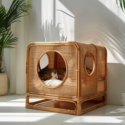 Four-season universal semi-enclosed cat nest, cat cage, cat villa, double-layer cat nest, warm cat nest in autumn and winter, cat house - Image 7