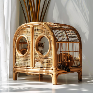The all-season rattan cat house, semi-enclosed rattan cat house, home cat house, villa cat house, can be used all year round