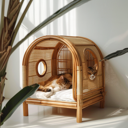 Four-season universal semi-enclosed cat nest, cat cage, cat villa, double-layer cat nest, warm cat nest in autumn and winter, cat house - Image 6