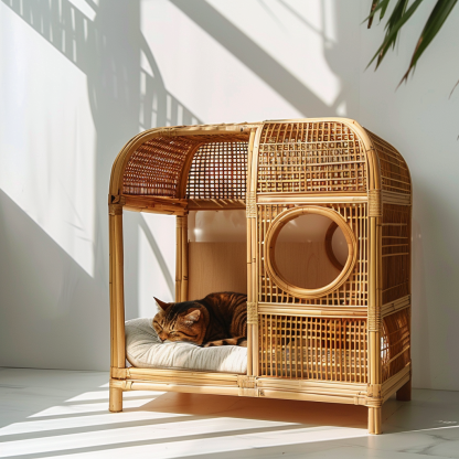 Four-season universal semi-enclosed cat nest, cat cage, cat villa, double-layer cat nest, warm cat nest in autumn and winter, cat house - Image 8