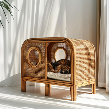 Four-season universal semi-enclosed cat nest, cat cage, cat villa, double-layer cat nest, warm cat nest in autumn and winter, cat house - Image 3