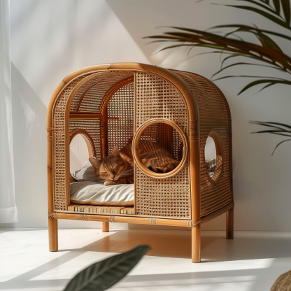 Four-season universal semi-enclosed cat nest, cat cage, cat villa, double-layer cat nest, warm cat nest in autumn and winter, cat house - Image 4