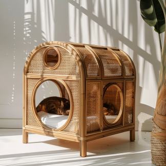 The all-season rattan cat house, semi-enclosed rattan cat house, home cat house, villa cat house, can be used all year round