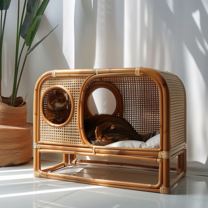 Four-season universal semi-enclosed cat nest, cat cage, cat villa, double-layer cat nest, warm cat nest in autumn and winter, cat house - Image 3