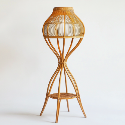 New Chinese-style designer bedroom ornaments, rattan weaving, study room, tea room desk, wabi-sabi style, bedside night light, retro - Image 5