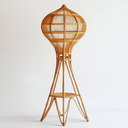 New Chinese-style designer bedroom ornaments, rattan weaving, study room, tea room desk, wabi-sabi style, bedside night light, retro - Image 4