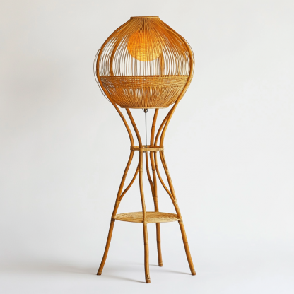 New Chinese-style designer bedroom ornaments, rattan weaving, study room, tea room desk, wabi-sabi style, bedside night light, retro - Image 3