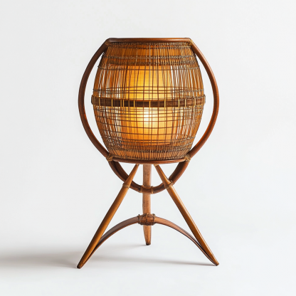 Wabi-sabi style rattan floor lamp, tea room combination chandelier, bedroom and dining room do not take up much space, wall-mounted and rare - Image 5