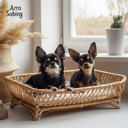 10 Pet beds, wicker dog beds, cat beds, American-style retro solid wood animal house furniture, Teddy Bichon Frise dog bed MATS - Image 8